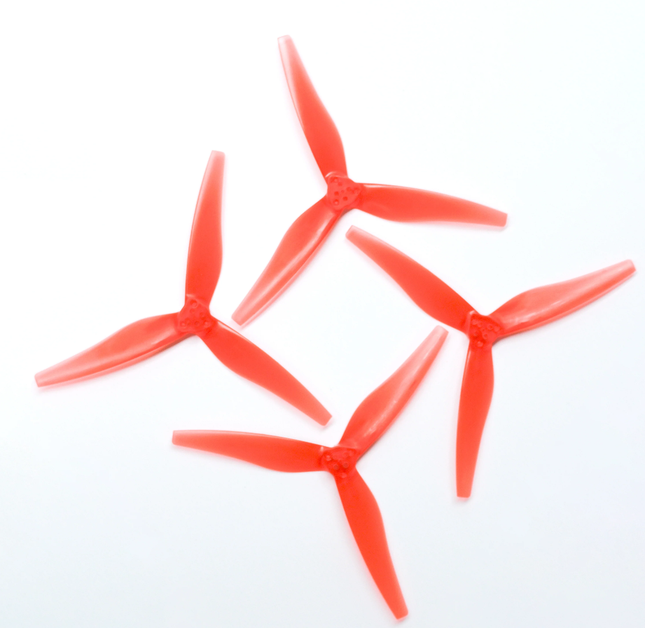Hélices de repuesto para drones FPV de tres palas Emax Avia Ultralight 5030-3/5" (paquete de 4), color rojo