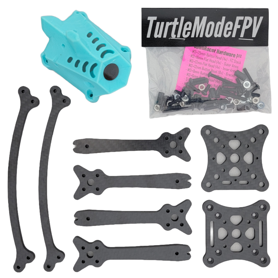 OpenRacer - 5" Frame w/ TurtleModeFPV Pod Canopy