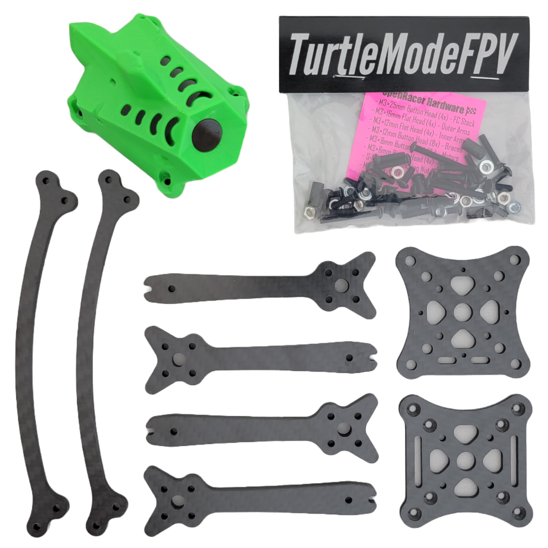 OpenRacer - 5" Frame w/ TurtleModeFPV Pod Canopy