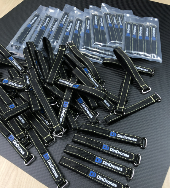 Correa de batería DinDrones de 250 mm de Kevlar con hebilla de metal
