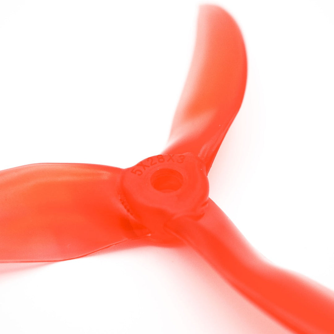 Hélices de repuesto para dron FPV de tres palas Emax Avan Scimitar 5028-3/5" (paquete de 4), color rojo