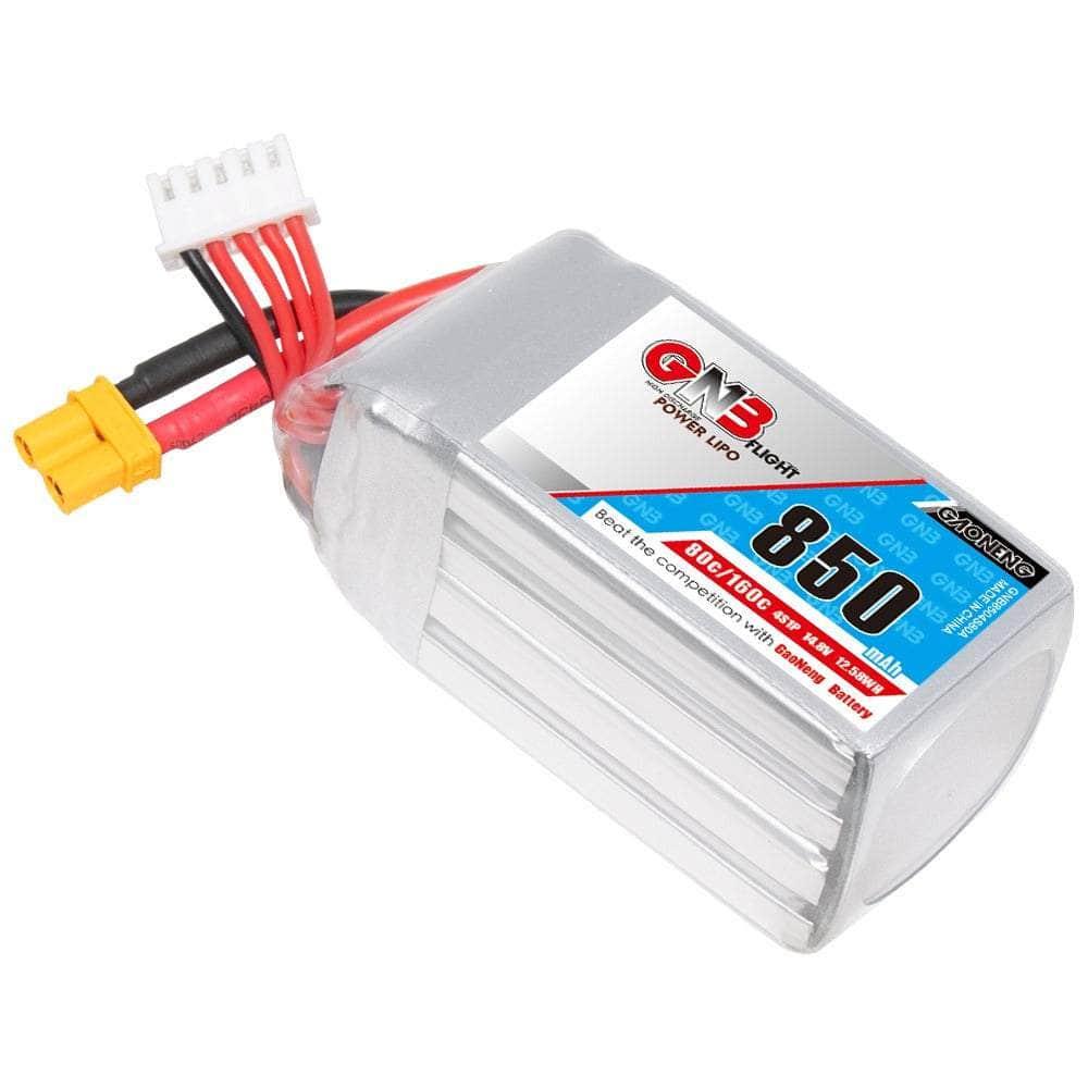 Gaoneng GNB 14.8V 4S 850mAh 80C LiPo Micro Battery (Square Type) - XT30 at WREKD Co.