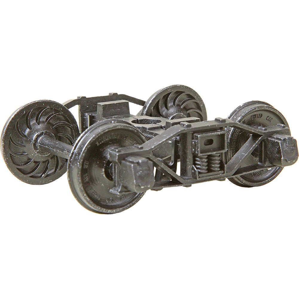 Kadee #757 O 2 Rail Arch Bar Metal Trucks with 33" Ribbed Back Metal P48 Wheels