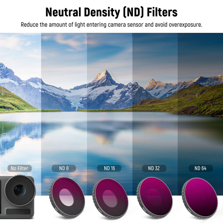 NEEWER 5PCS FL-A3 ND Filter Kit For DJI Osmo Action 3