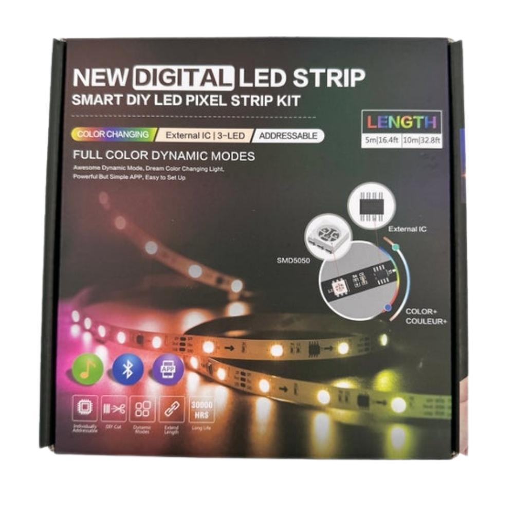 12V Addressable LED Strip Kit with Bluetooth App Music Control at WREKD Co.