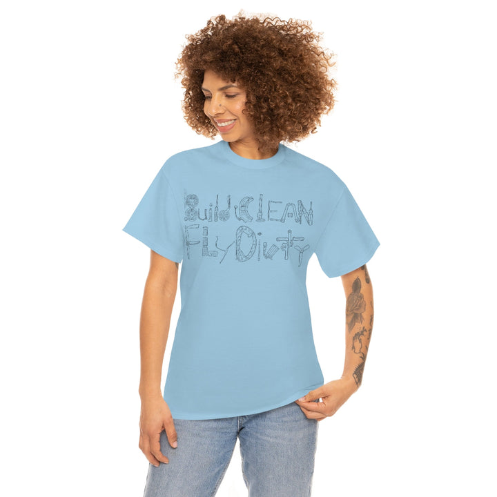 Camiseta Build Clean Fly Dirty - Logotipo negro