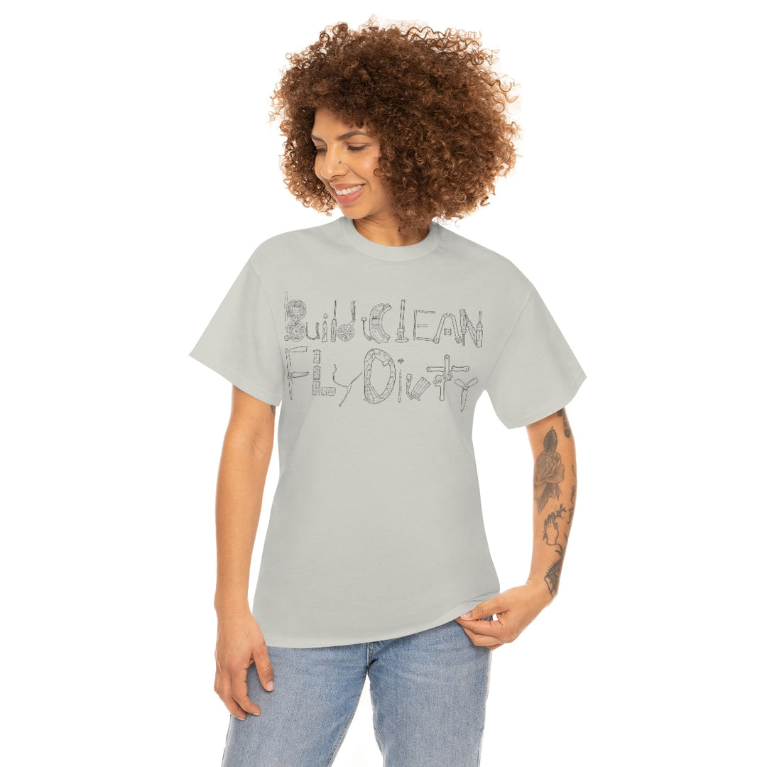 Camiseta Build Clean Fly Dirty - Logotipo negro