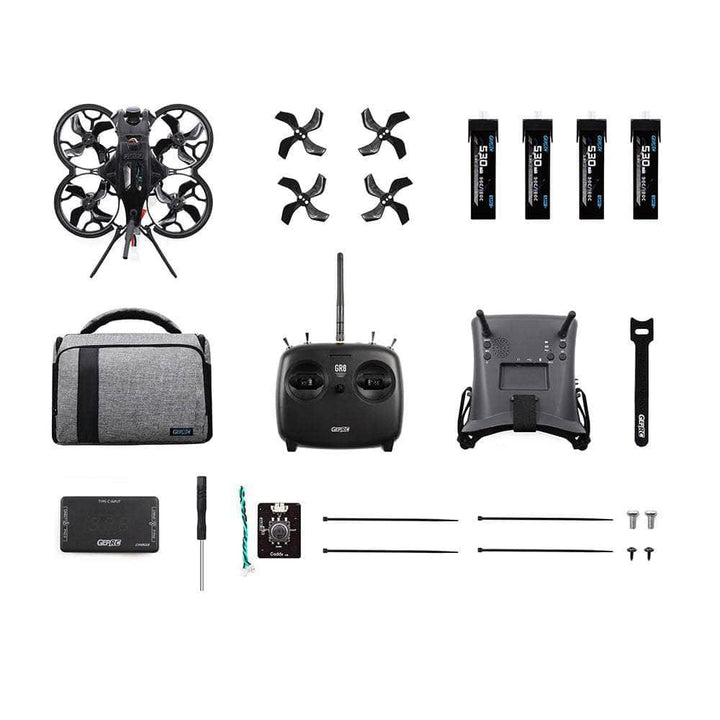 (PRE-ORDEN) Kit analógico GEPRC RTF TinyGO 4K FPV Whoop con gafas, transmisor de radio ELRS, estuche y dron