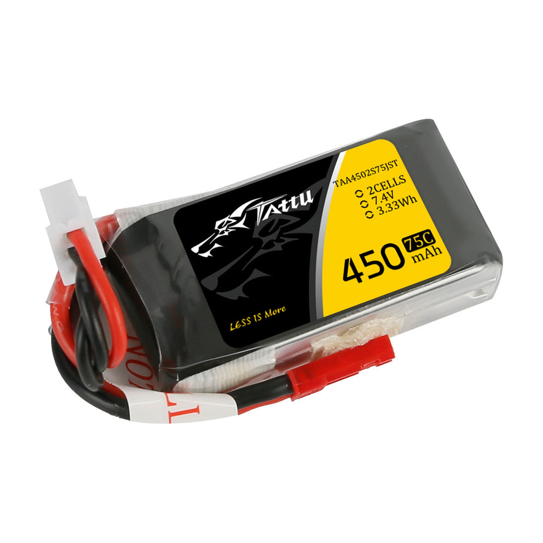 Tattu 450mAh 2S 75C 7.4V LiPo Battery Pack With XT30 Plug - Long Size