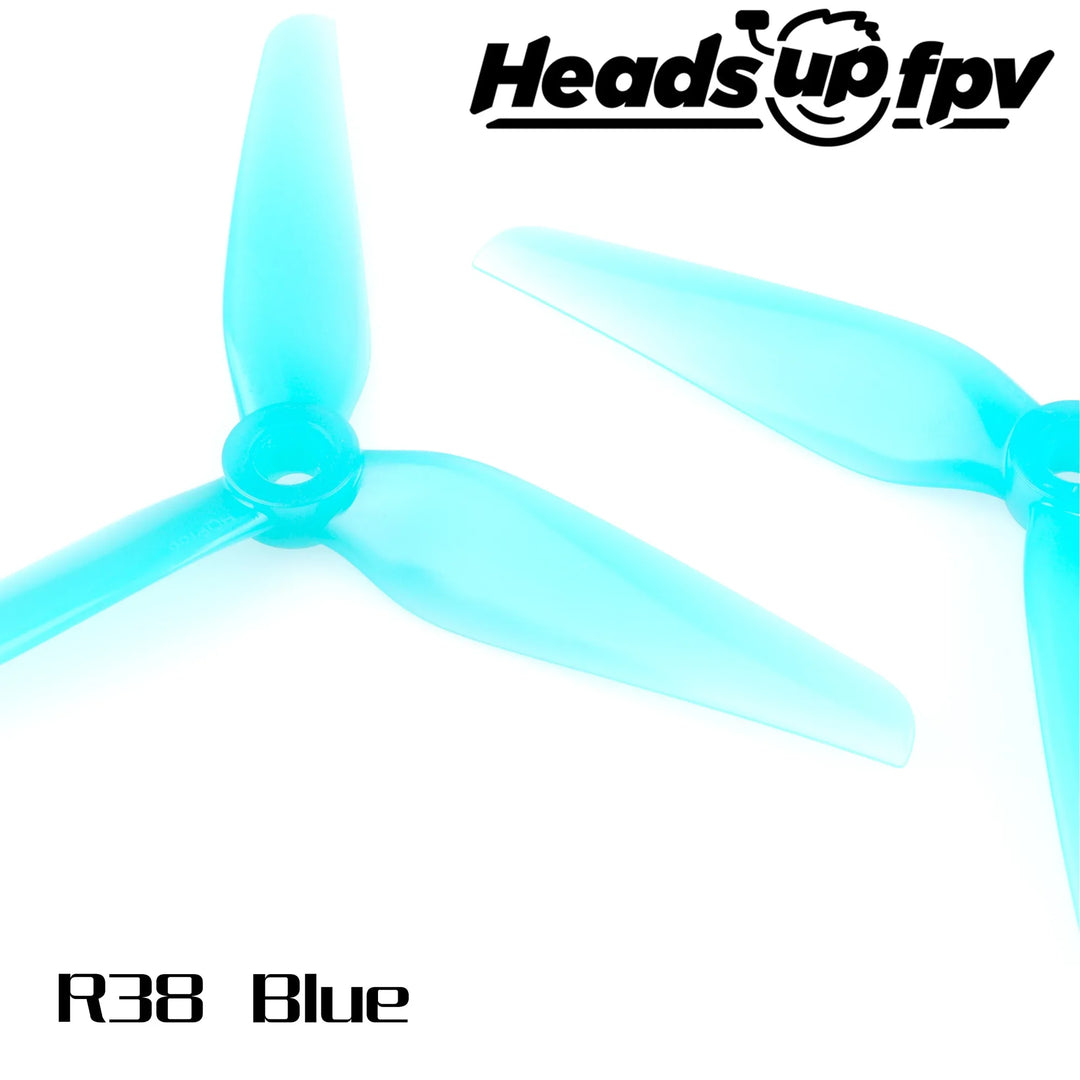 Hélice HQ R38 Headsup 5138-3 de 5,1" y 3 palas (2 CW+2 CCW) - Azul