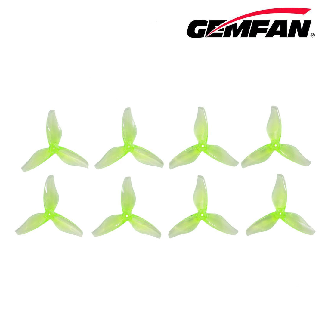 Hélices para dron FPV Gemfan Hurricane 2023S-3/2" Tri-Blade Micro/Whoop para eje de un solo orificio de 1,5 mm (paquete de 8) - Elige el color