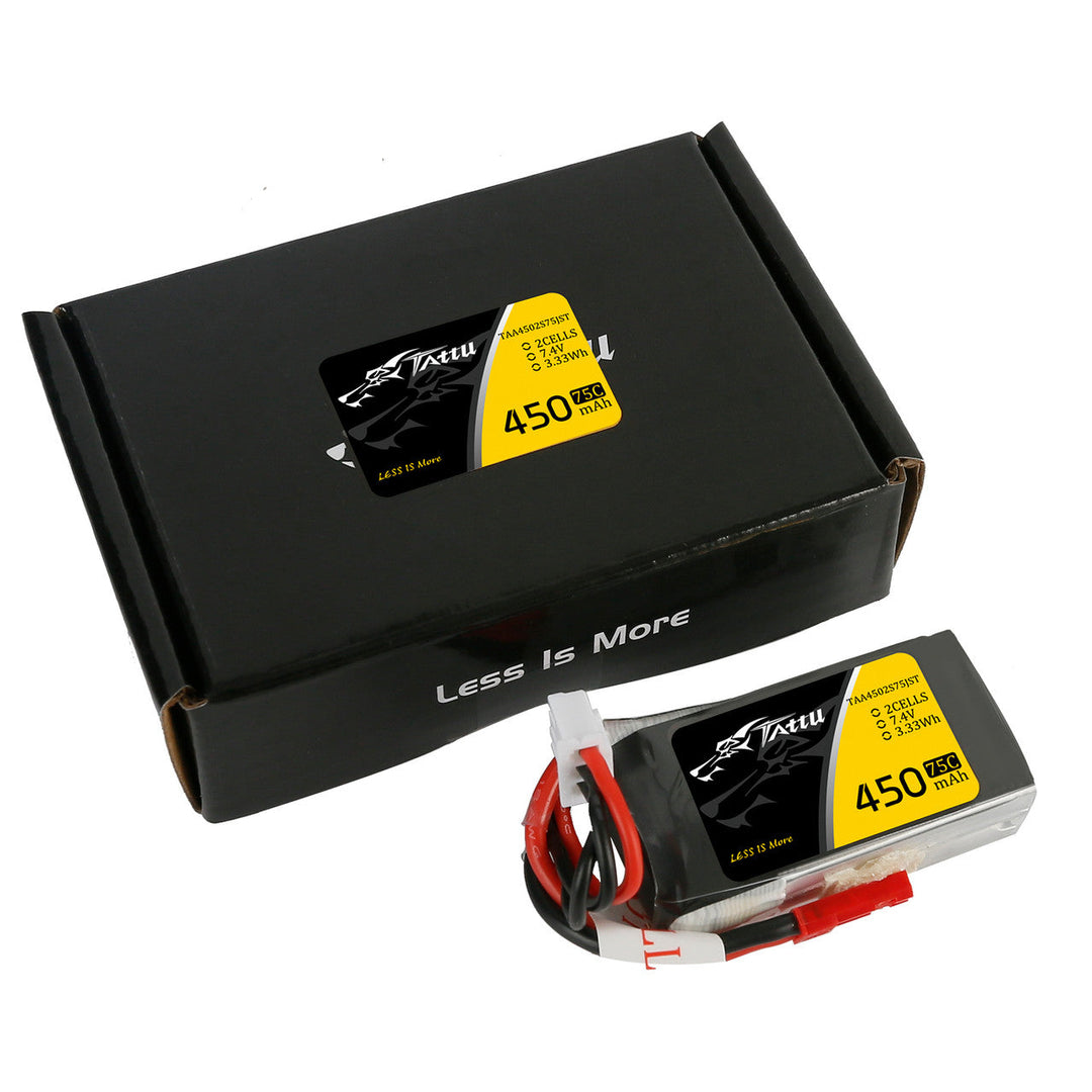 Tattu 450mAh 2S 75C 7.4V LiPo Battery Pack With XT30 Plug - Long Size