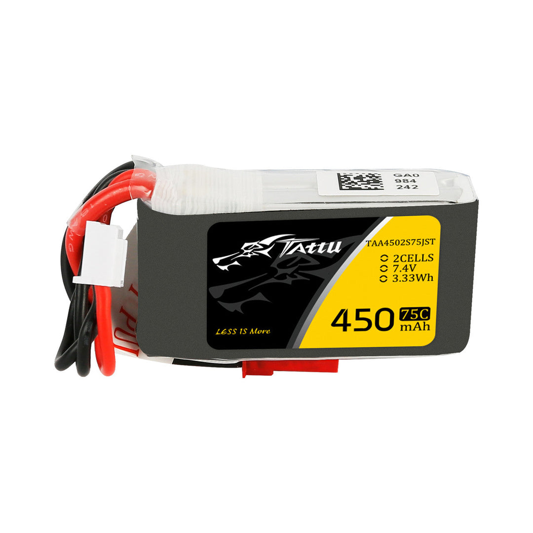 Tattu 450mAh 2S 75C 7.4V LiPo Battery Pack With XT30 Plug - Long Size