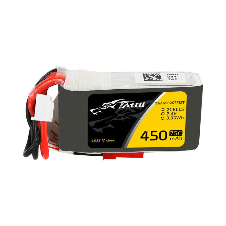 Tattu 450mAh 2S 75C 7.4V LiPo Battery Pack With XT30 Plug - Long Size
