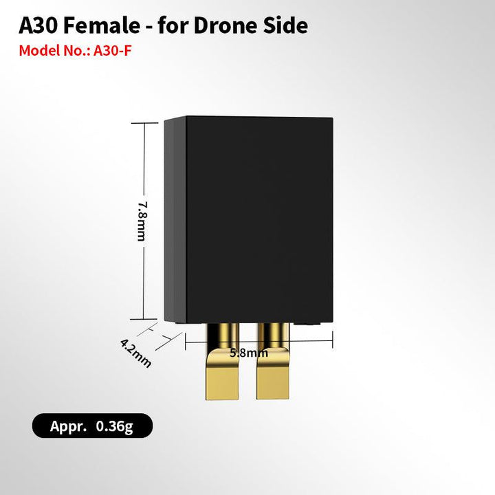 Conector macho y hembra GNB A30 sin cable, 5 piezas en 1 bolsa