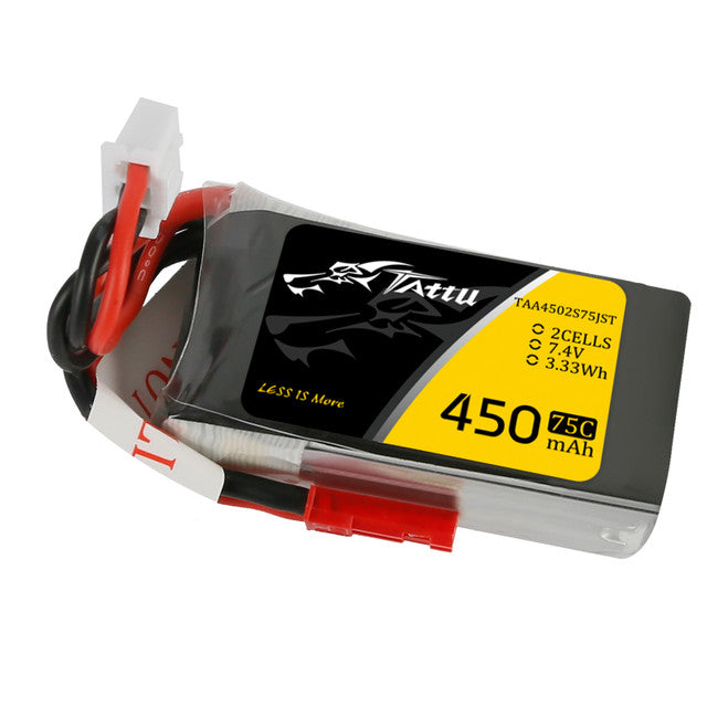 Tattu 450mAh 2S 75C 7.4V LiPo Battery Pack With XT30 Plug - Long Size
