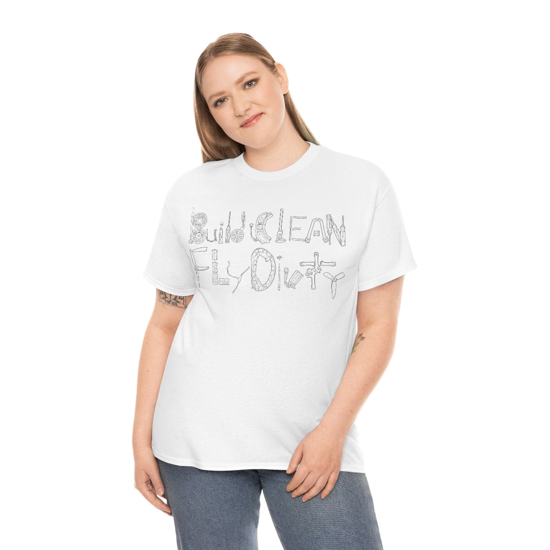 Camiseta Build Clean Fly Dirty - Logotipo negro