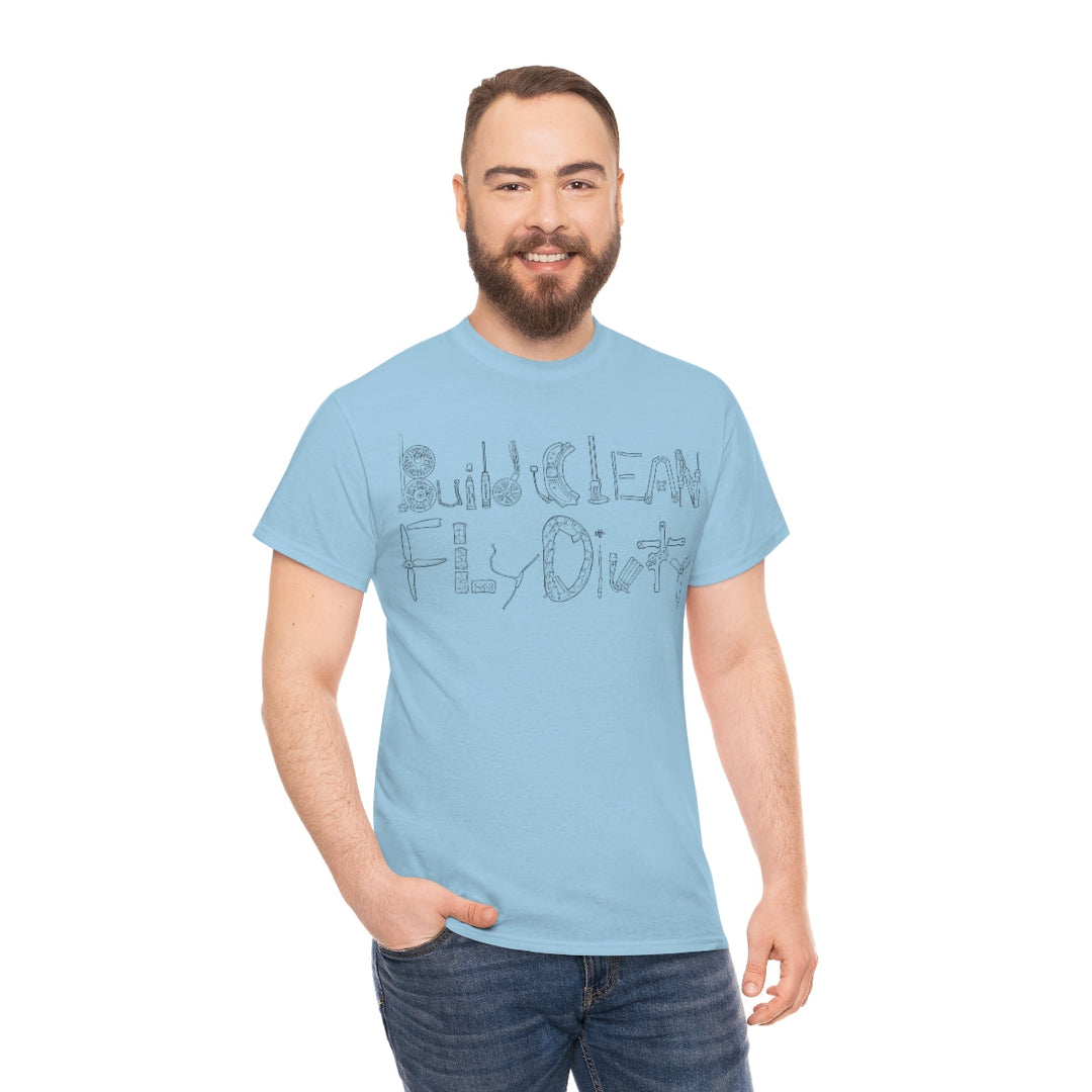 Camiseta Build Clean Fly Dirty - Logotipo negro