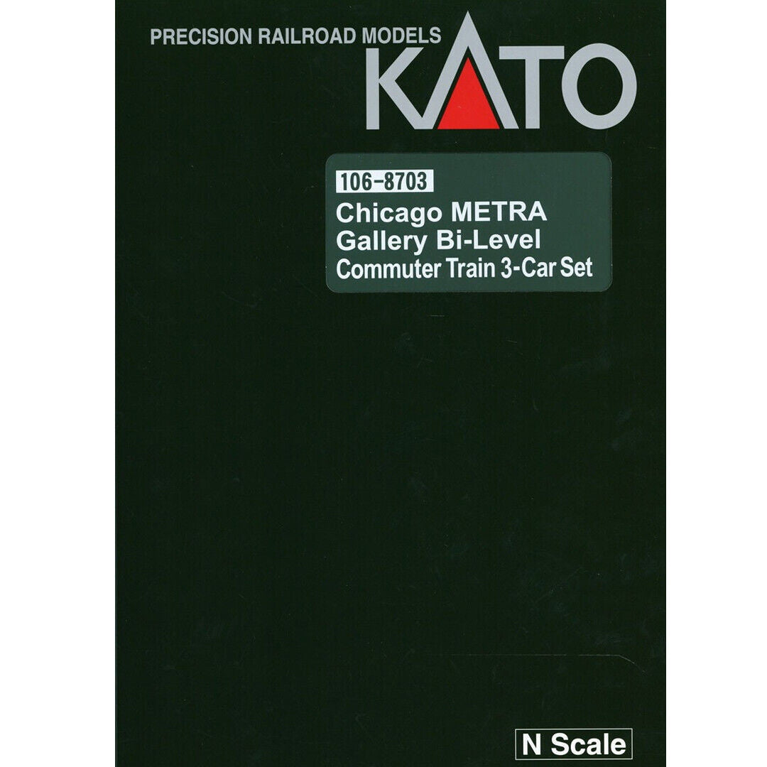 Kato 106-8703 N Scale Gallery Bi-Level Passenger Cars Chicago Metra (3)