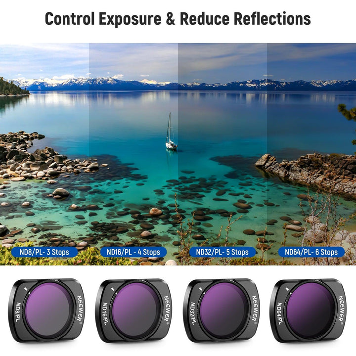 NEEWER 4 Pack Magnetic ND/CPL Filter Set for DJI OSMO Pocket 3