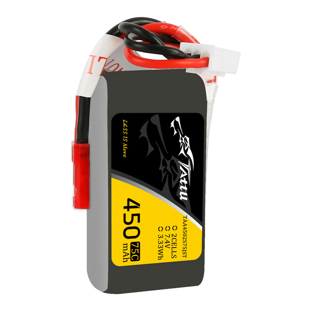 Tattu 450mAh 2S 75C 7.4V LiPo Battery Pack With XT30 Plug - Long Size