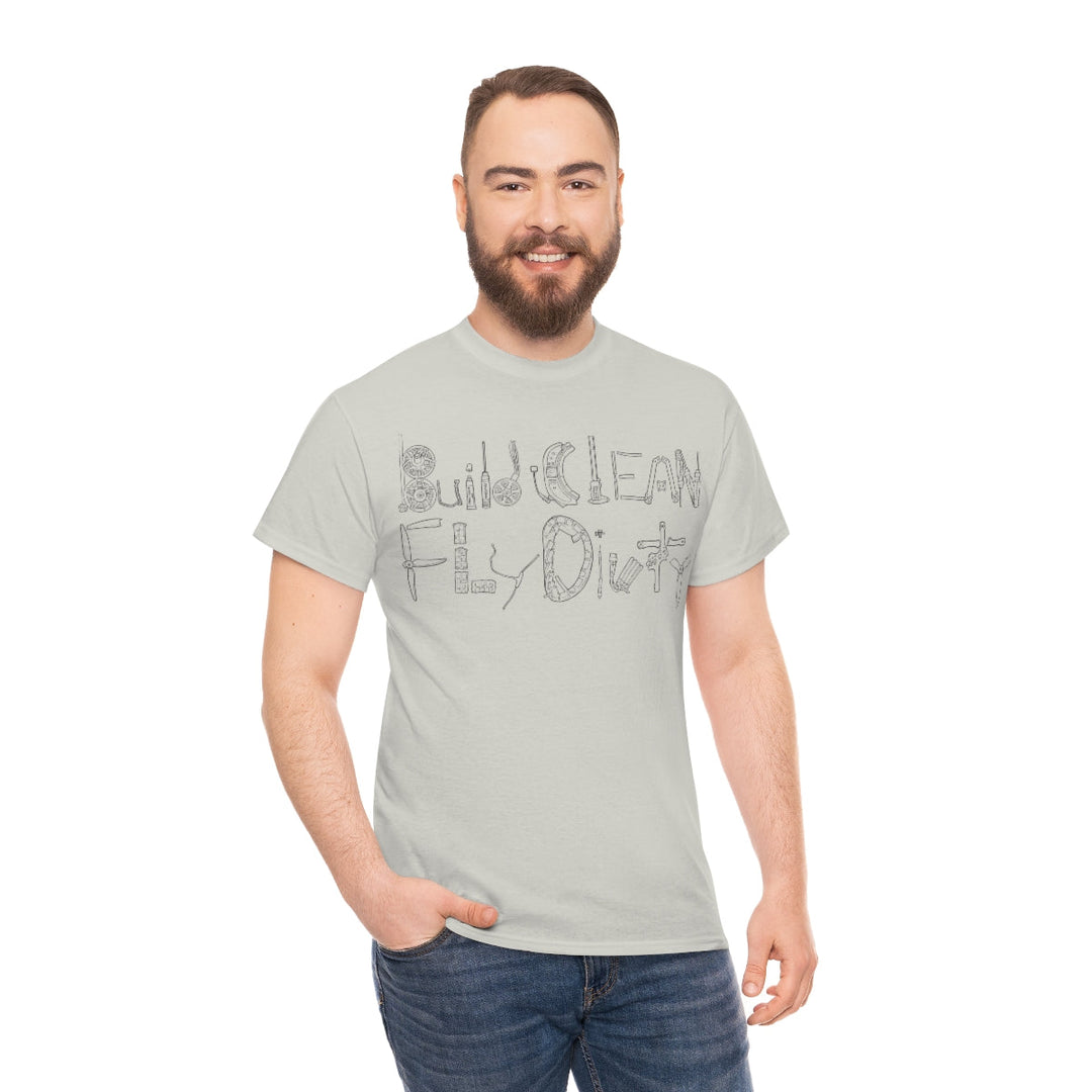 Camiseta Build Clean Fly Dirty - Logotipo negro