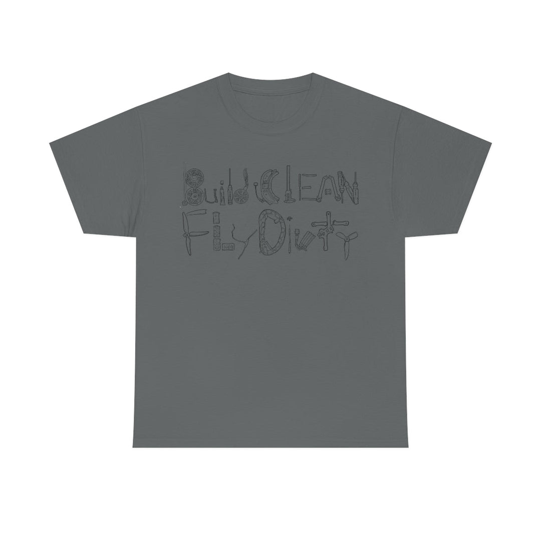 Camiseta Build Clean Fly Dirty - Logotipo negro