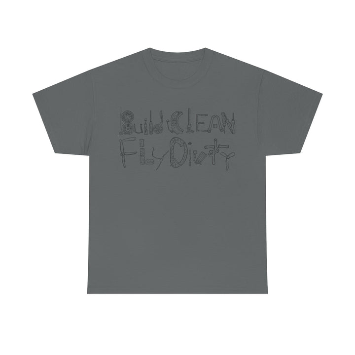 Camiseta Build Clean Fly Dirty - Logotipo negro