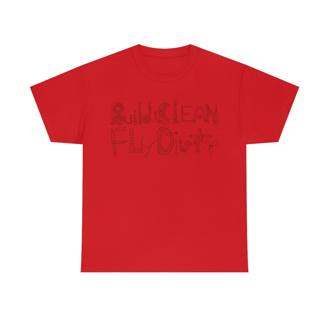 Camiseta Build Clean Fly Dirty - Logotipo negro