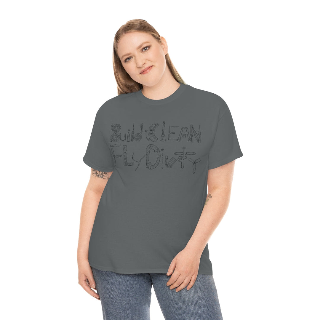 Camiseta Build Clean Fly Dirty - Logotipo negro