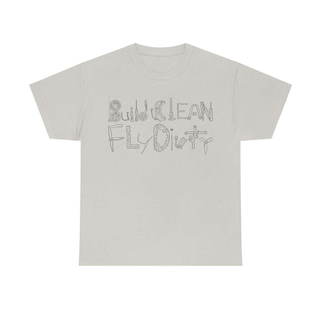 Camiseta Build Clean Fly Dirty - Logotipo negro