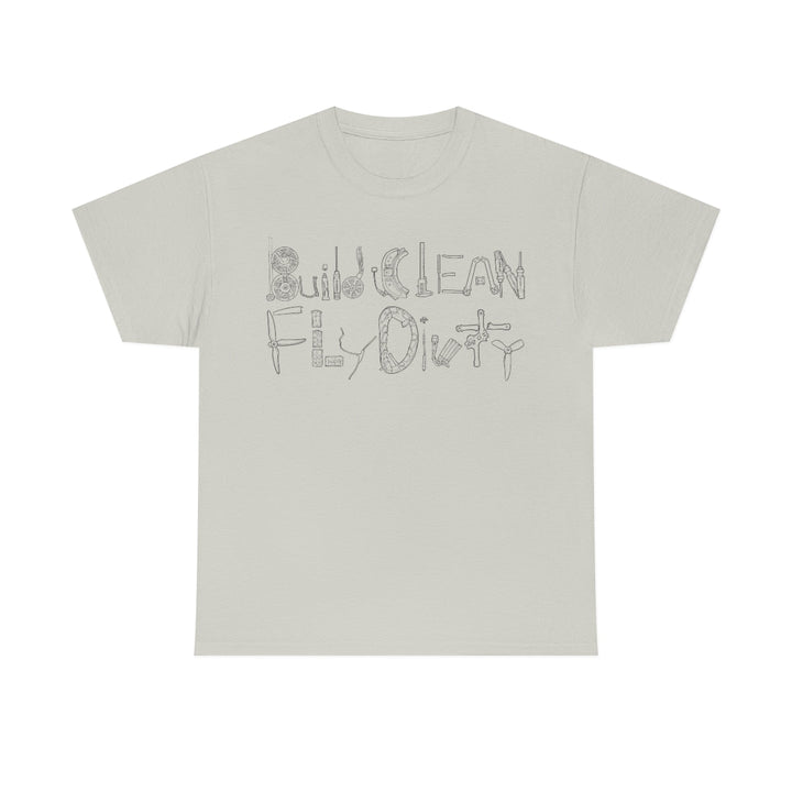 Camiseta Build Clean Fly Dirty - Logotipo negro