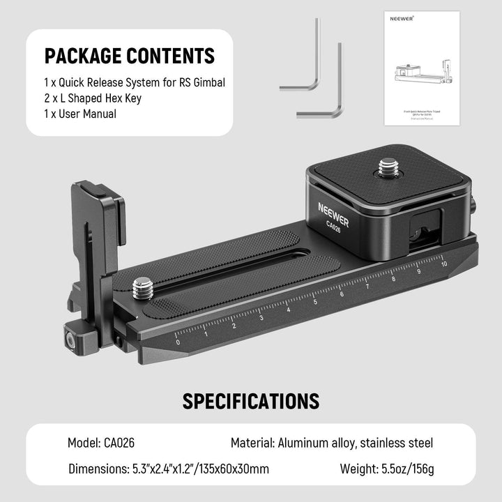 Sistema de liberación rápida NEEWER CA026 para DJI RS 2 RSC 2 RS 3 RS 3 PRO 