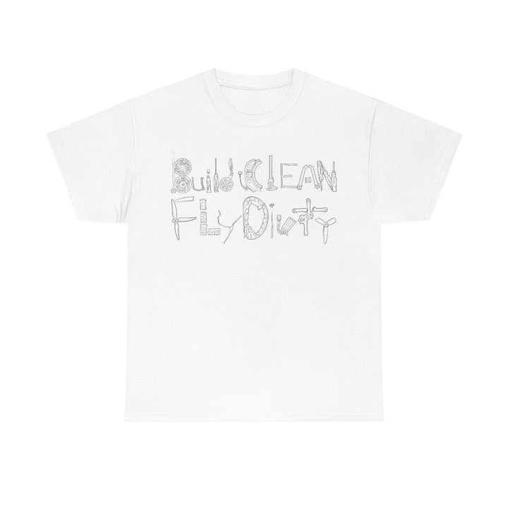 Camiseta Build Clean Fly Dirty - Logotipo negro