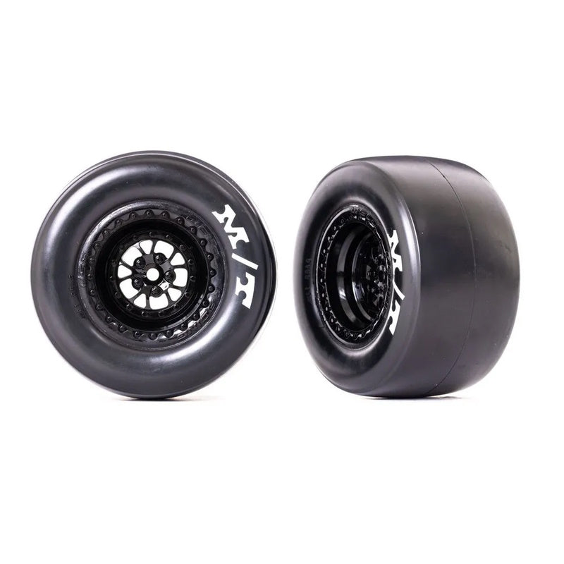 Traxxas TRA9476 Drag Slash Rear Tires w/ Weld Gloss Black Wheels (Sticky) (2)