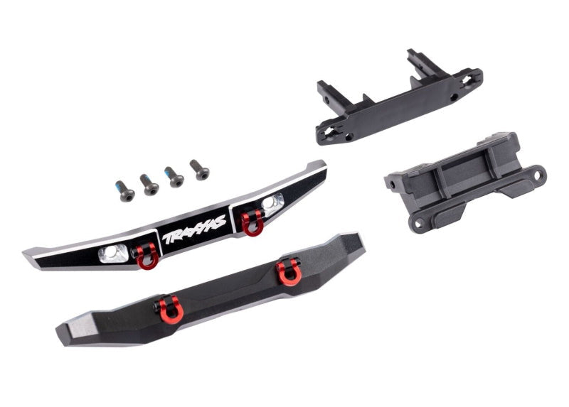 Traxxas 9735X - Bumper, front (1), rear (1), aluminum (black-anodized) Bronco