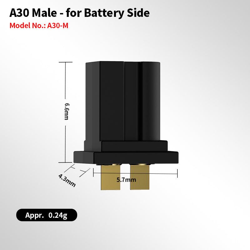 Conector macho y hembra GNB A30 sin cable, 5 piezas en 1 bolsa