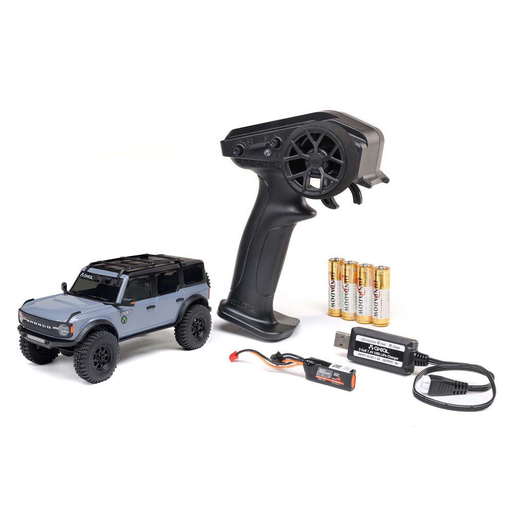 Axial 2048T2 Gray SCX30 Ford Bronco 1/30 4WD RTR Mini Crawler w/2.4GHz Radio