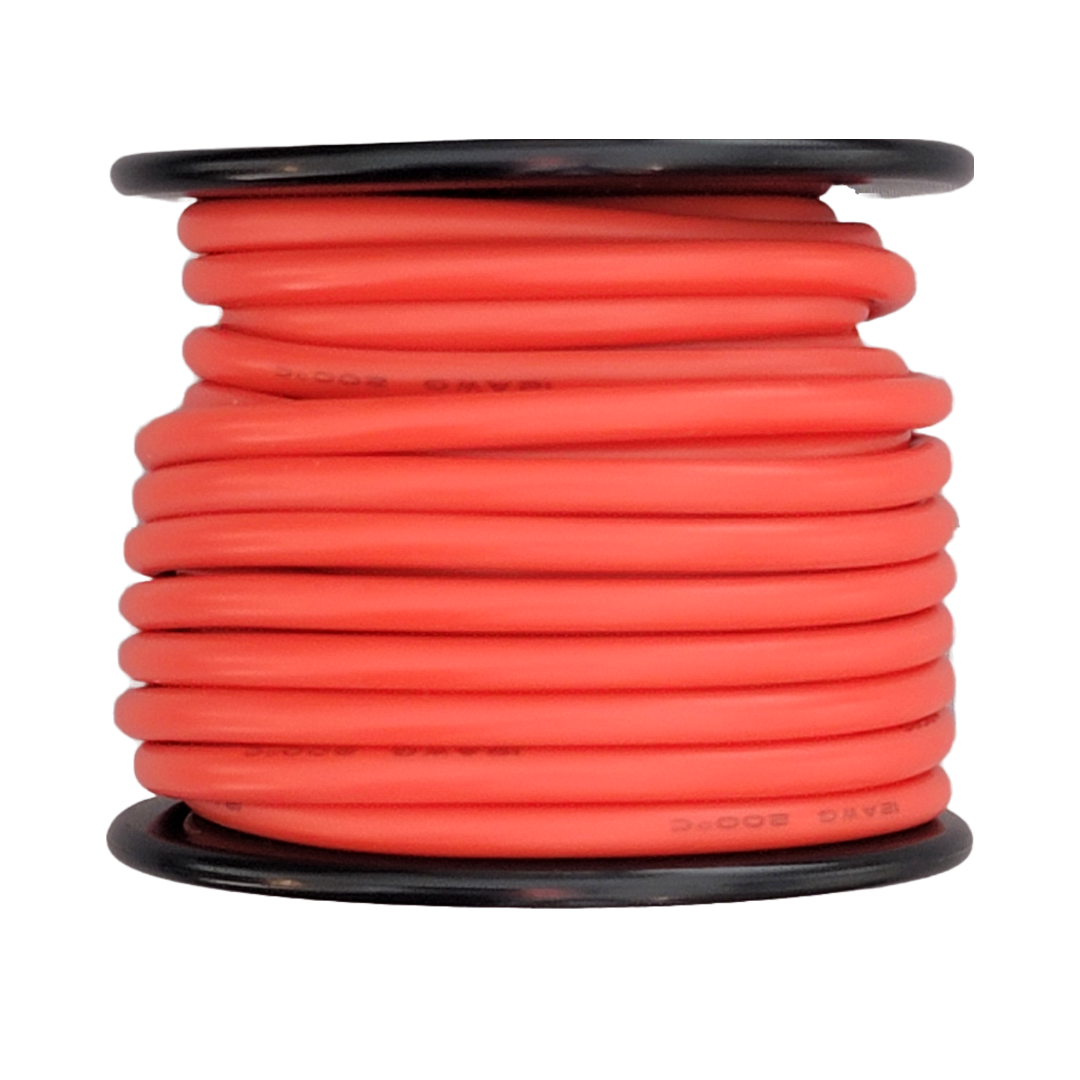 Cable de silicona de calibre 12 AWG cortado a medida, color rojo