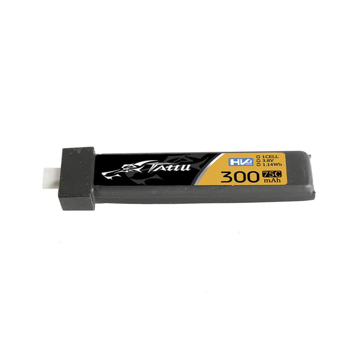 Paquete de batería de polímero de litio Tattu de 300 mAh, 1S, 75 C, 3,8 V y alto voltaje con conector BT2.0 (5 unidades)