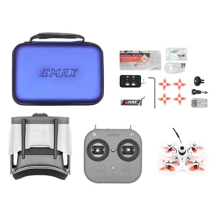 (PRE-ORDEN) EMAX RTF Tinyhawk III Plus Whoop Kit analógico ELRS de 2,4 GHz listo para volar con gafas, transmisor de radio, baterías, cargador y dron