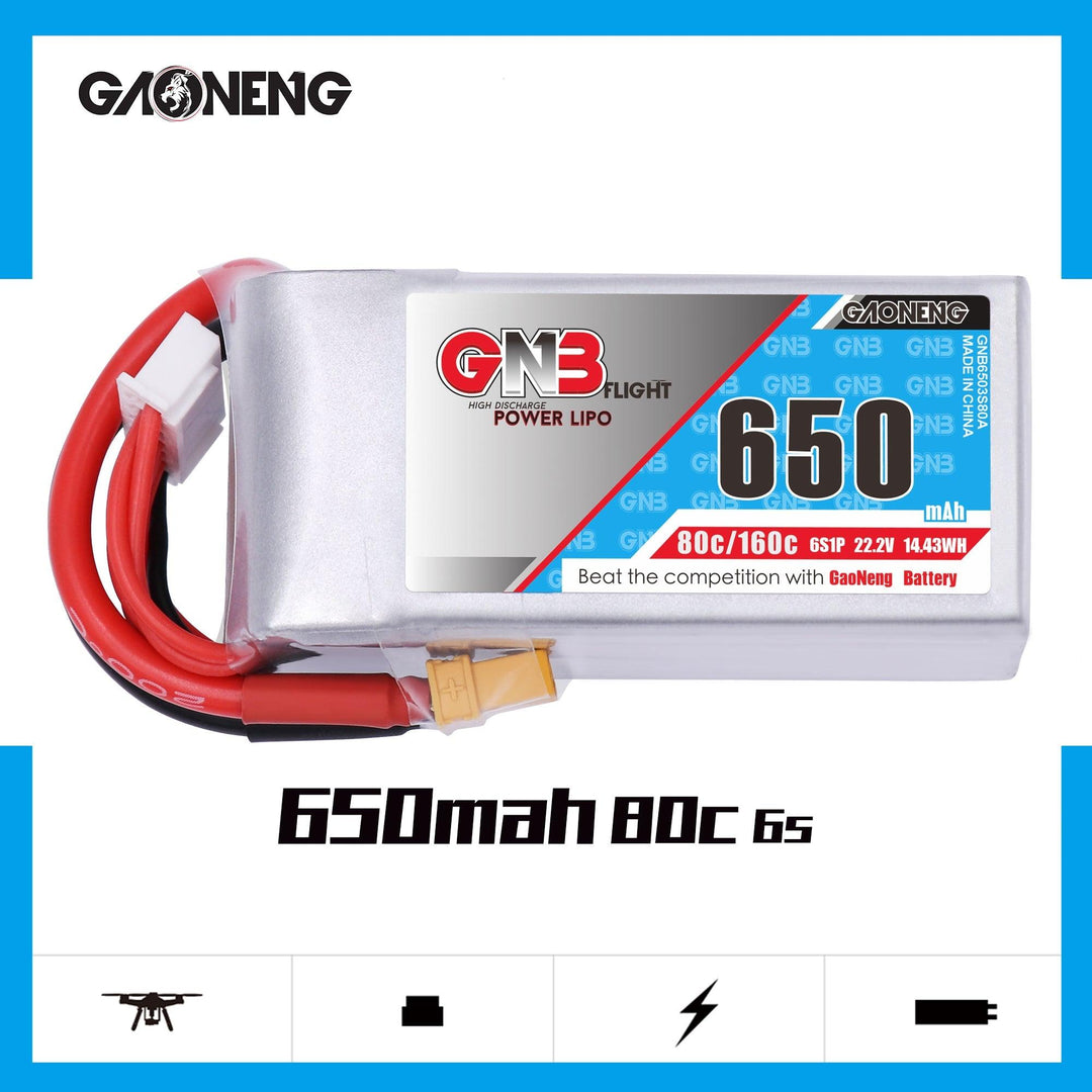 Batería Lipo GNB 650 mAh 22,2 V 6S 80 C - XT30