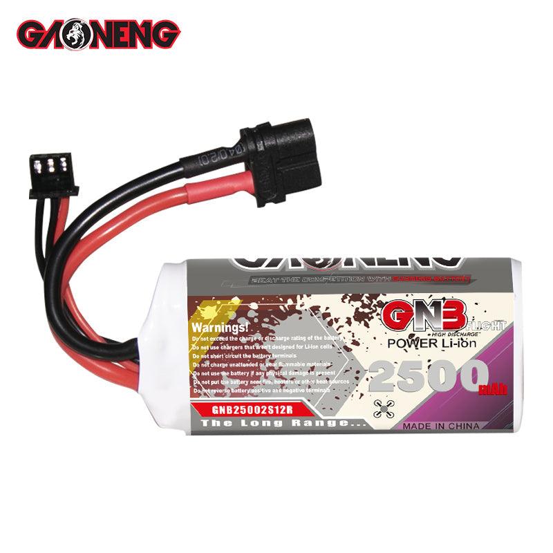 Batería de iones de litio GNB de 2500 mAh, 7,4 V, 2 S, 12 C, 18650, de largo alcance, para FPV