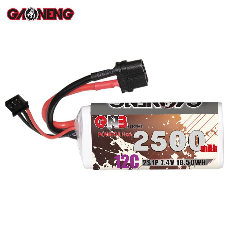 Batería de iones de litio GNB de 2500 mAh, 7,4 V, 2 S, 12 C, 18650, de largo alcance, para FPV