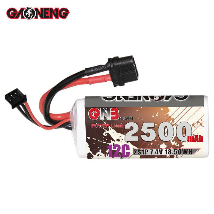 Batería de iones de litio GNB de 2500 mAh, 7,4 V, 2 S, 12 C, 18650, de largo alcance, para FPV