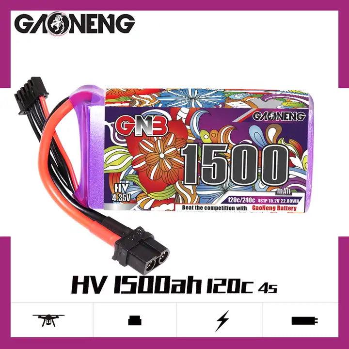 Paquete de carreras de competición ligero para dron FPV de alto voltaje LiHV GNB 4S 1500 MAH 15,2 V 120 C XT60 HV