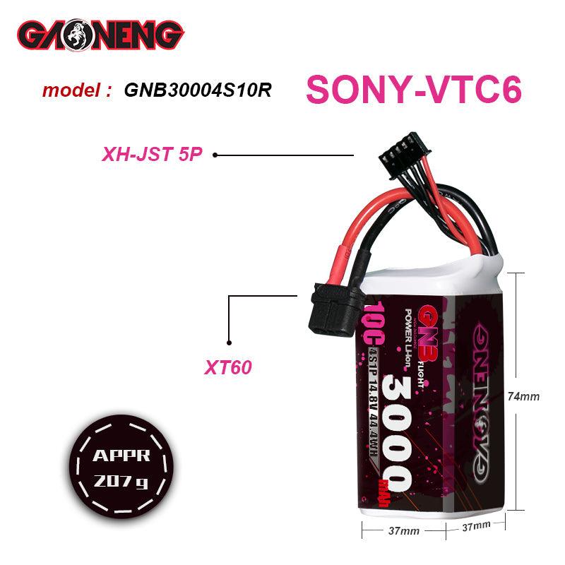 Batería de iones de litio GNB 3000mah 14.8V 4S 10C 18650 SONY VTC6 FPV de largo alcance