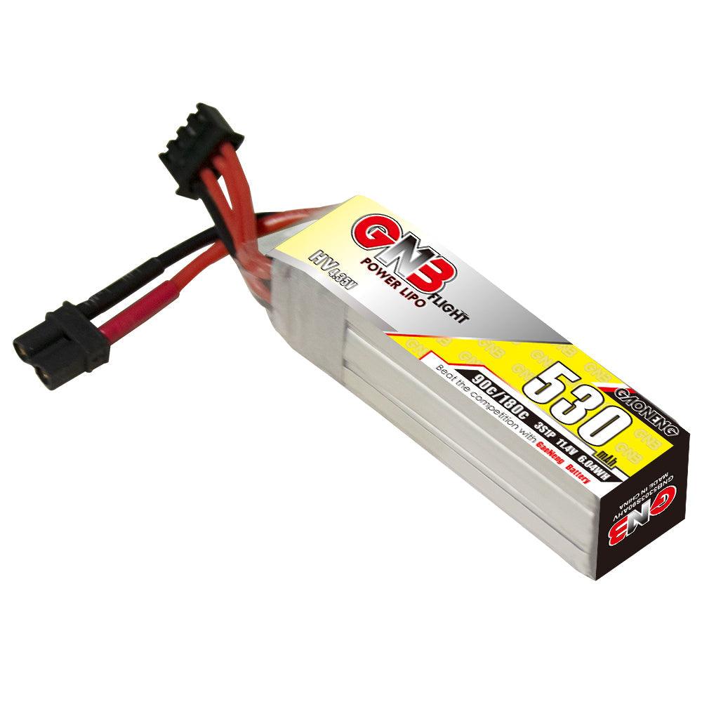 Batería de polímero de litio GNB de 530 mAh, 3S, 11,4 V, alta tensión, 90 C, XT30