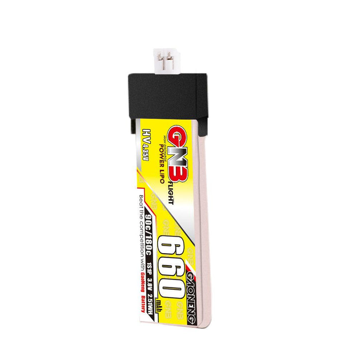 Batería de polímero de litio GNB de 660 mAh, 1 s, 3,8 V, alta tensión, 90 C, PH 2.0