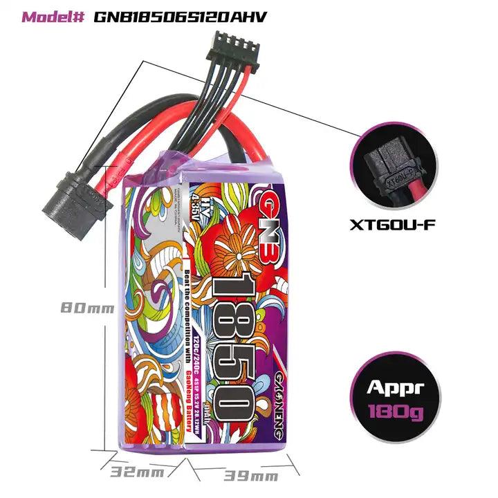 Paquete de competición de largo alcance LR para drones FPV FreeStyle de alto voltaje XT60 HV de GNB 4S 1850 MAH 15,2 V 120 C